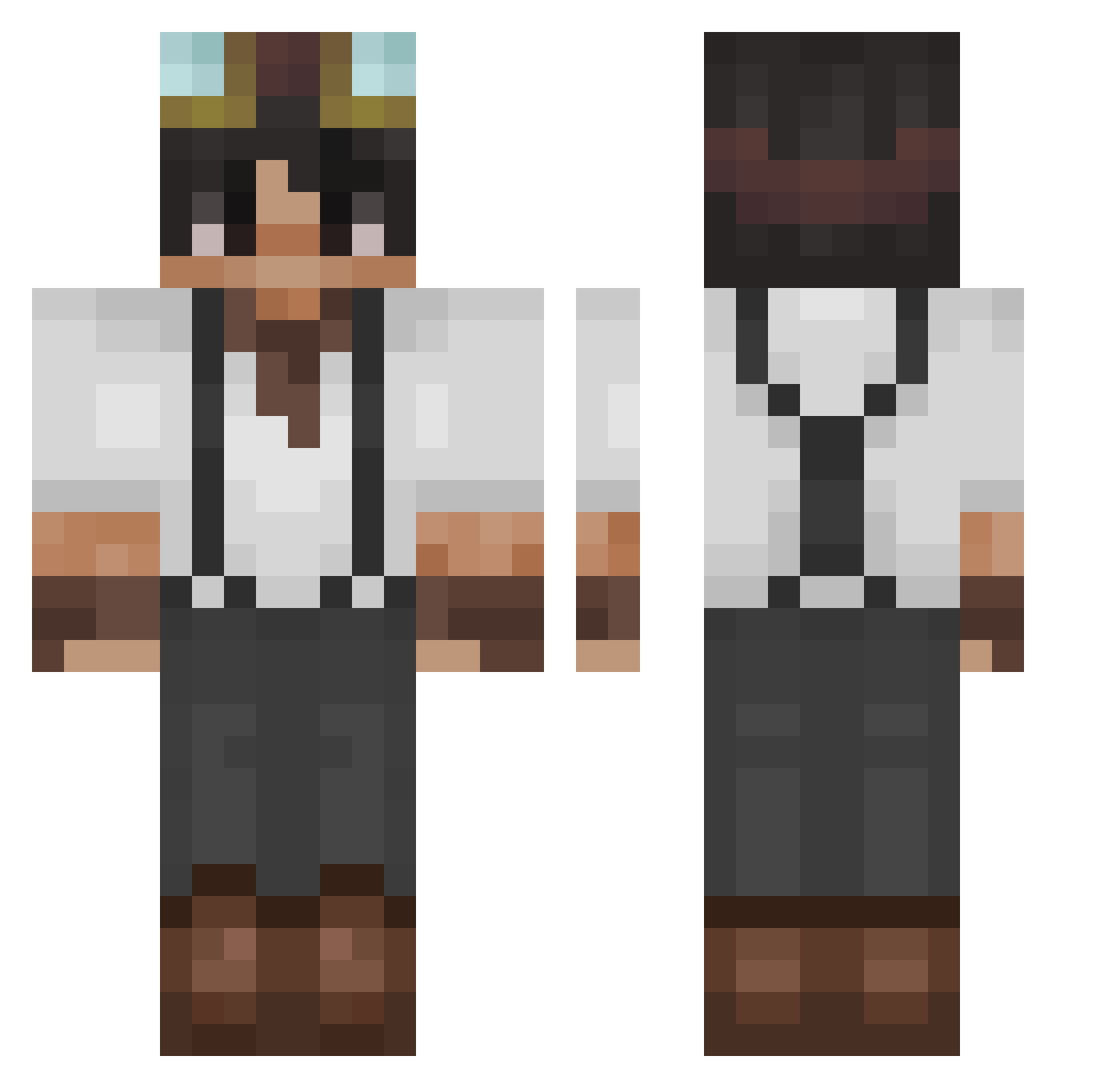Malthib Minecraft skin, front and back view