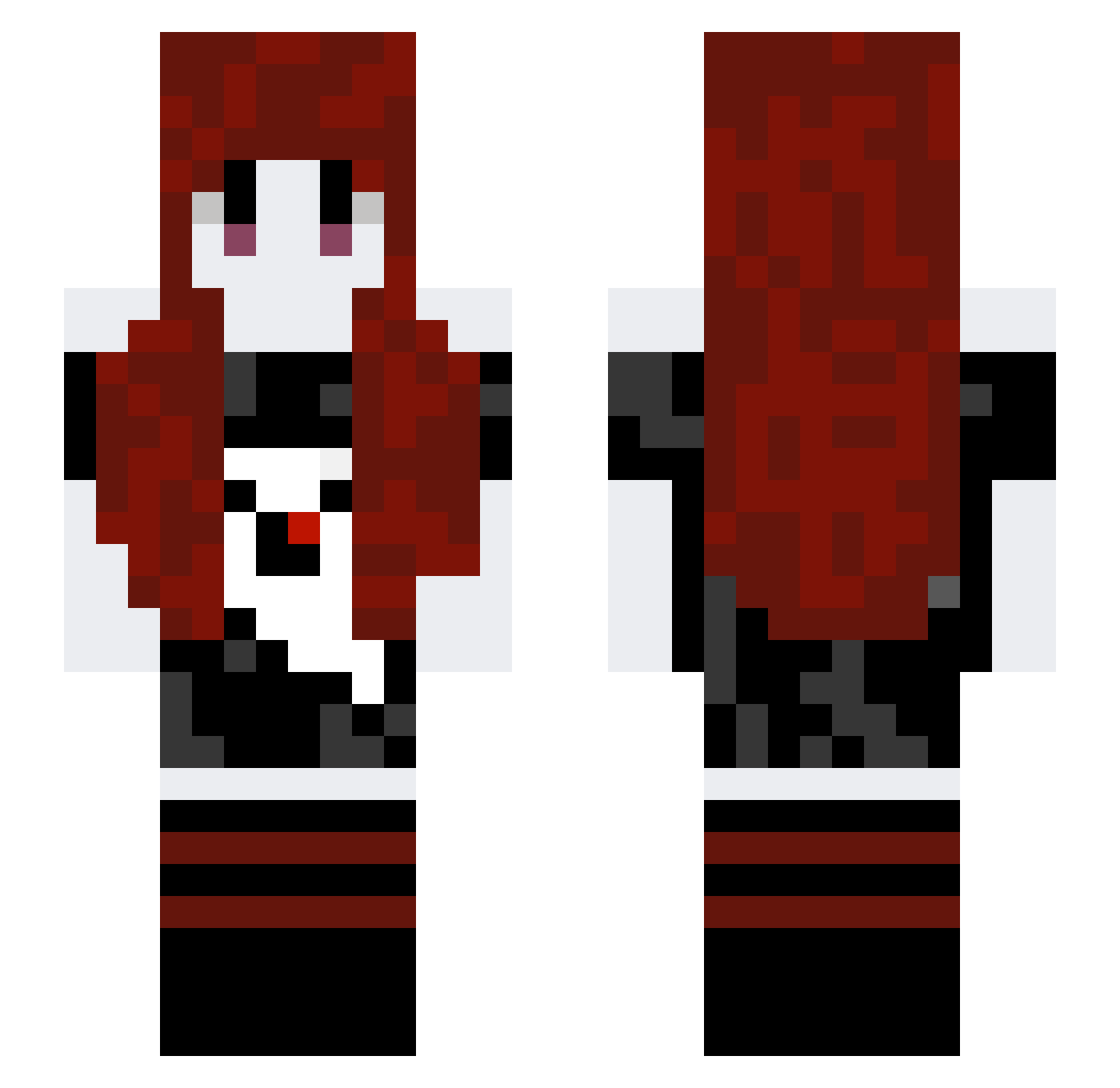 xnlx0000 Minecraft skin, front and back view