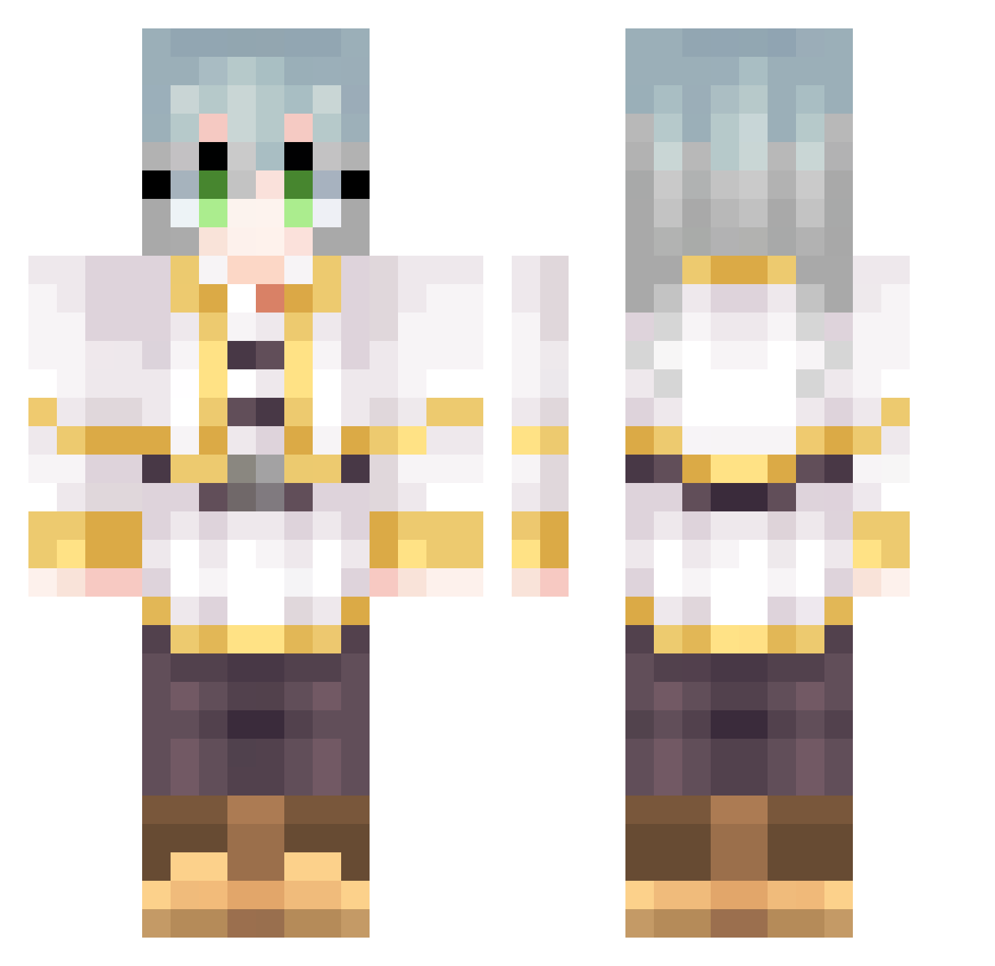 uwuuuuu Minecraft skin, front and back view