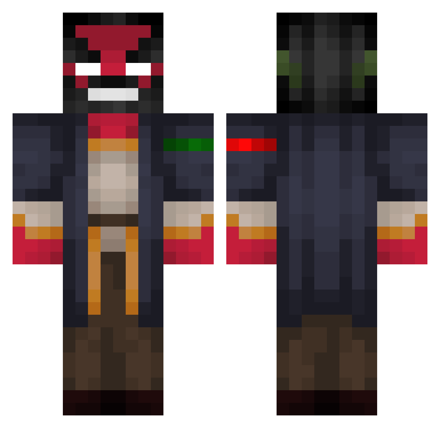 yLivid Minecraft skin, front and back view