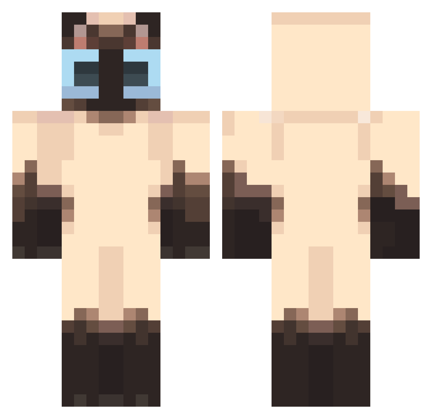 Ninjademoledor Minecraft skin, front and back view