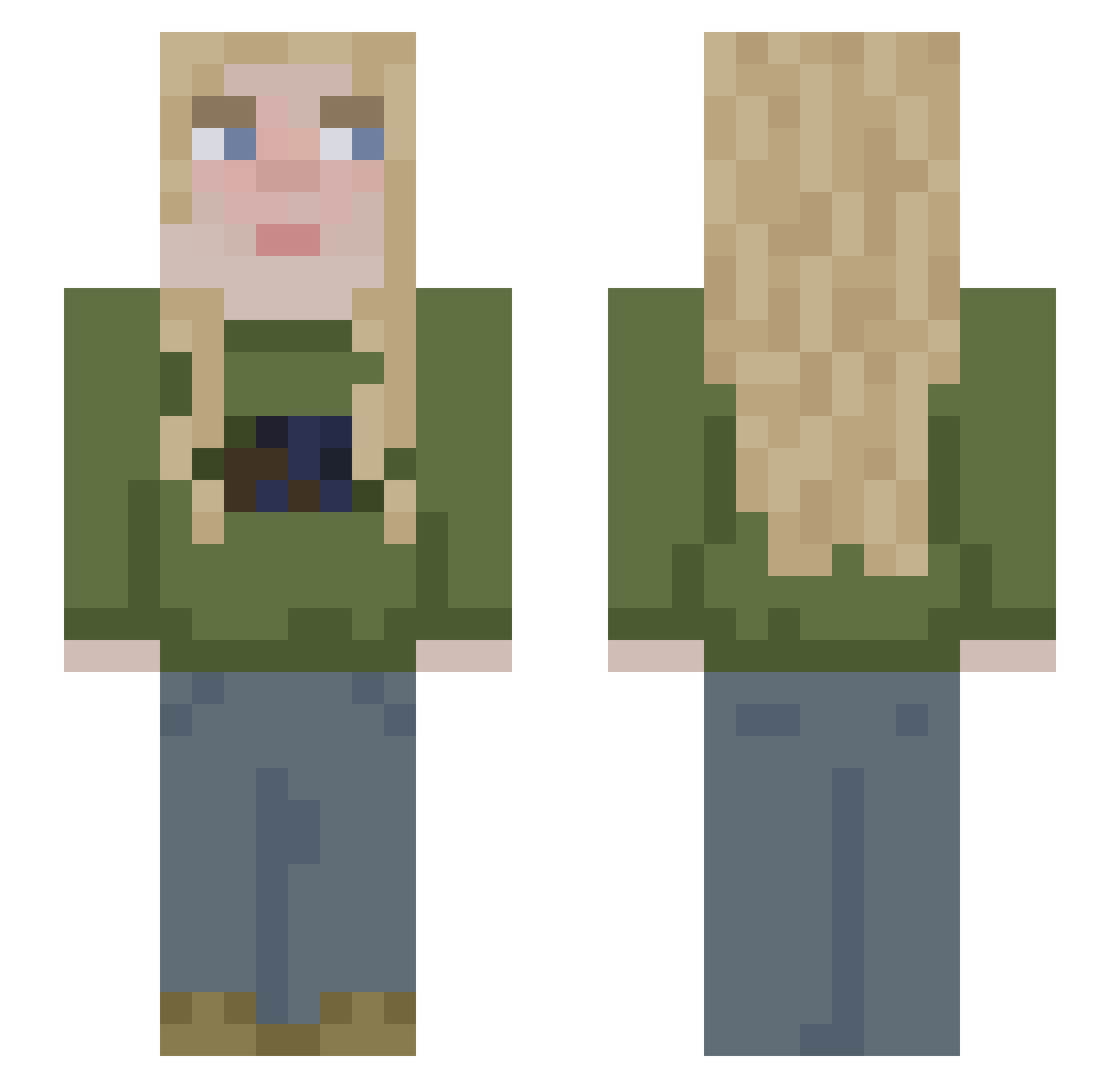 walletmoney Minecraft skin, front and back view