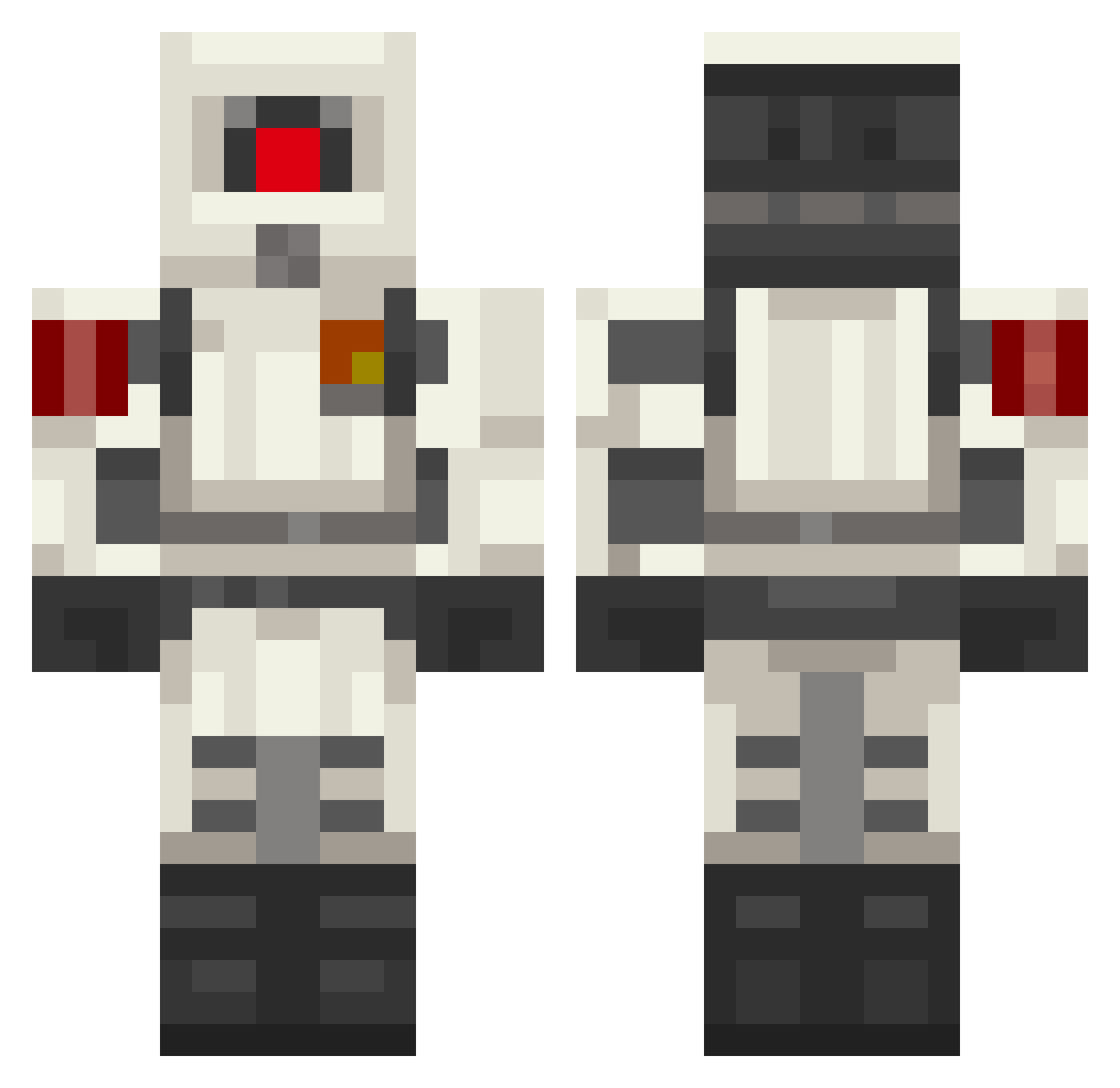 Felbloxx Minecraft skin, front and back view