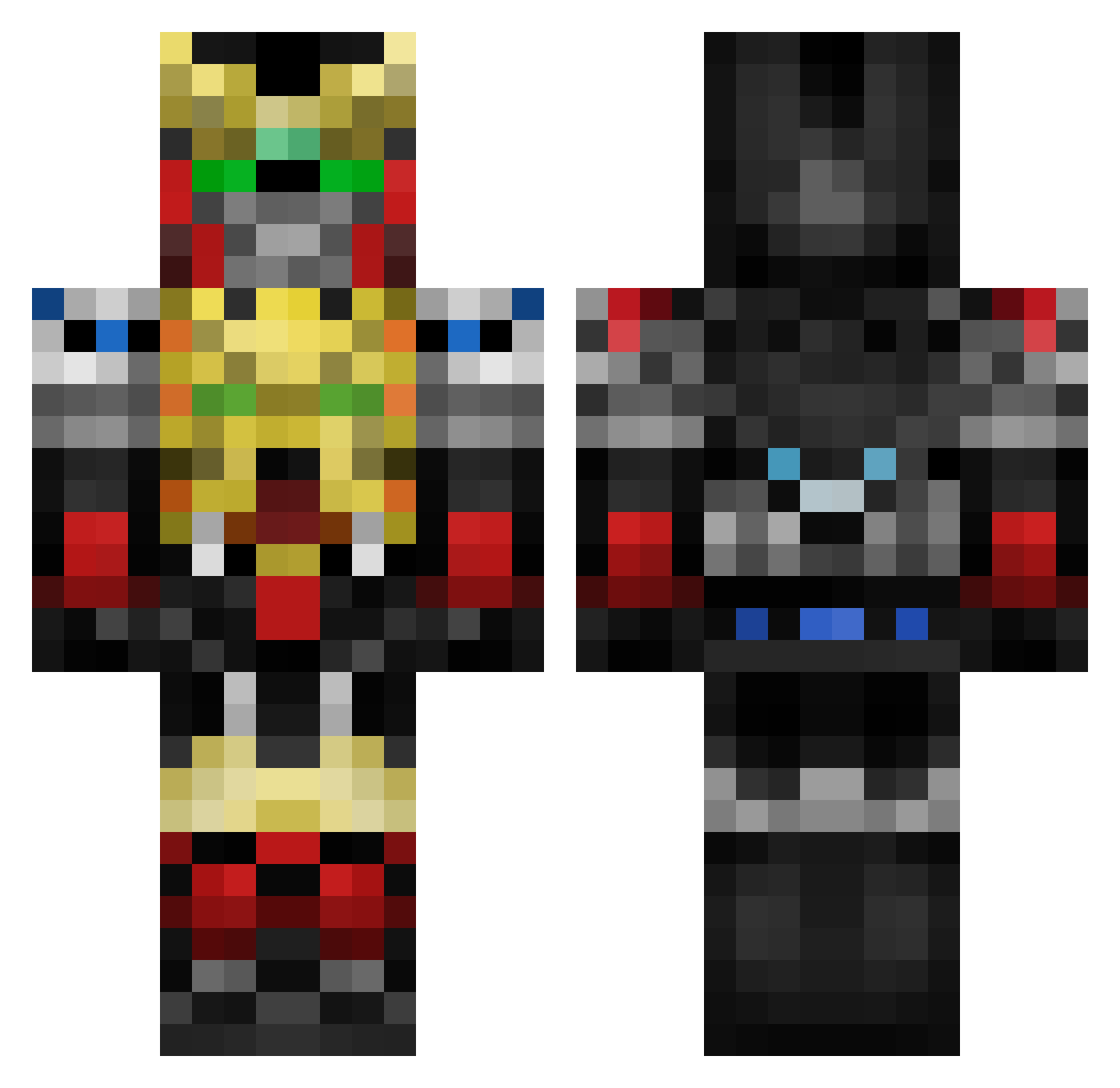 zancroft Minecraft skin, front and back view