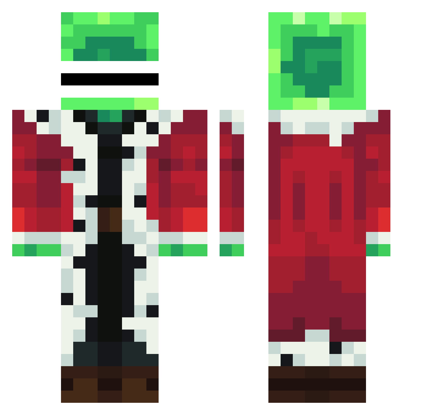 ProstoTony Minecraft skin, front and back view