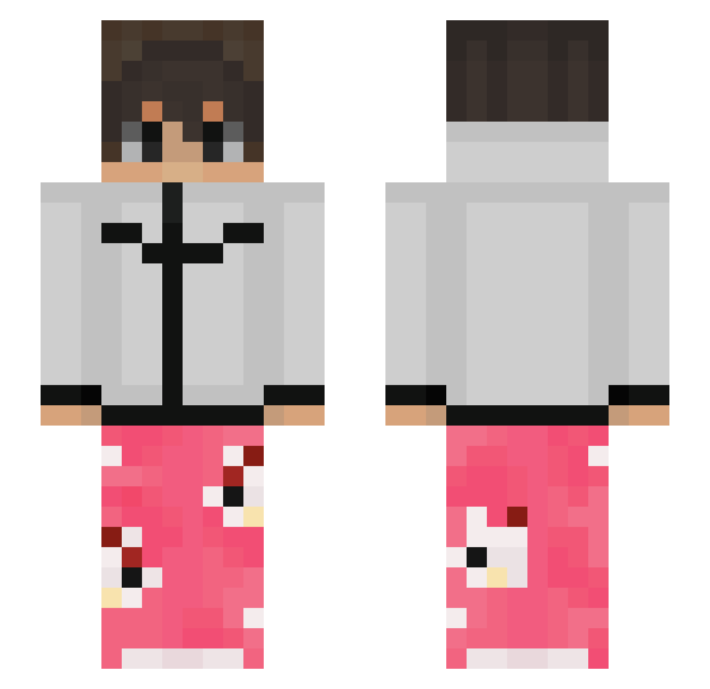 FragolaPesca Minecraft skin, front and back view
