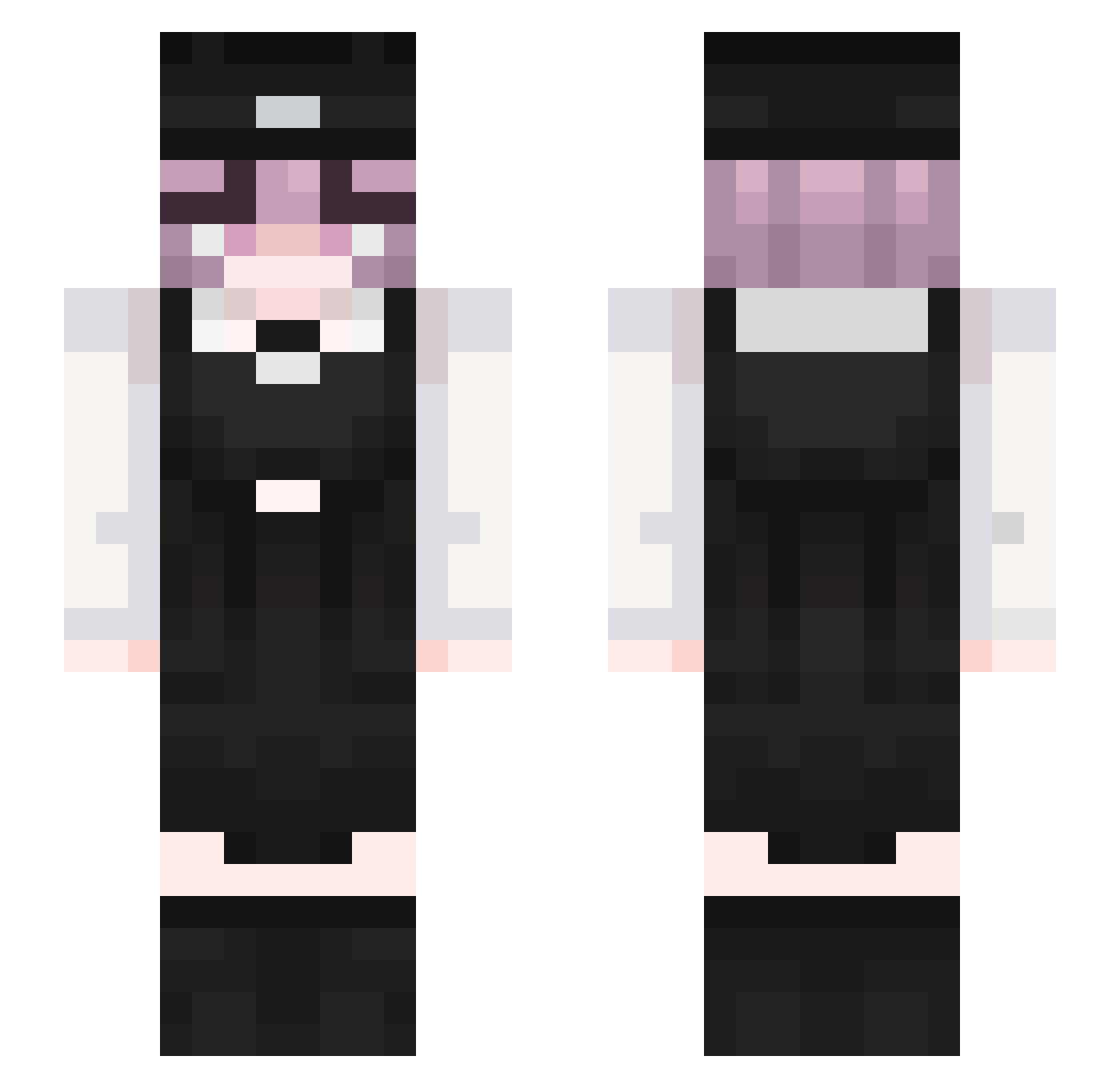 FunkyMuffinss Minecraft skin, front and back view