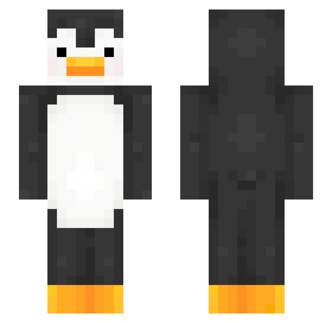 Hauigum Minecraft skin, front and back view