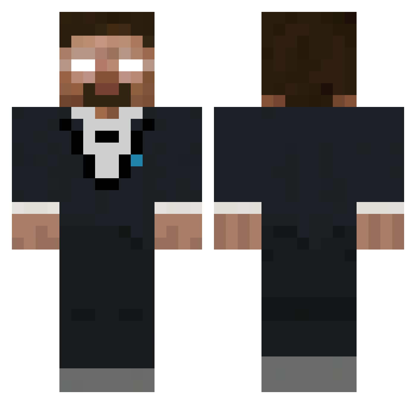 physicsgt Minecraft skin, front and back view