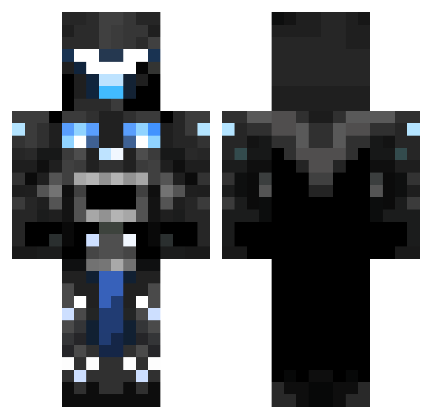 hutdogwater Minecraft skin, front and back view