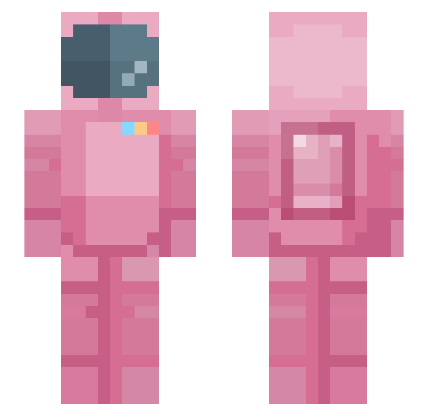 Dollie Minecraft skin, front and back view