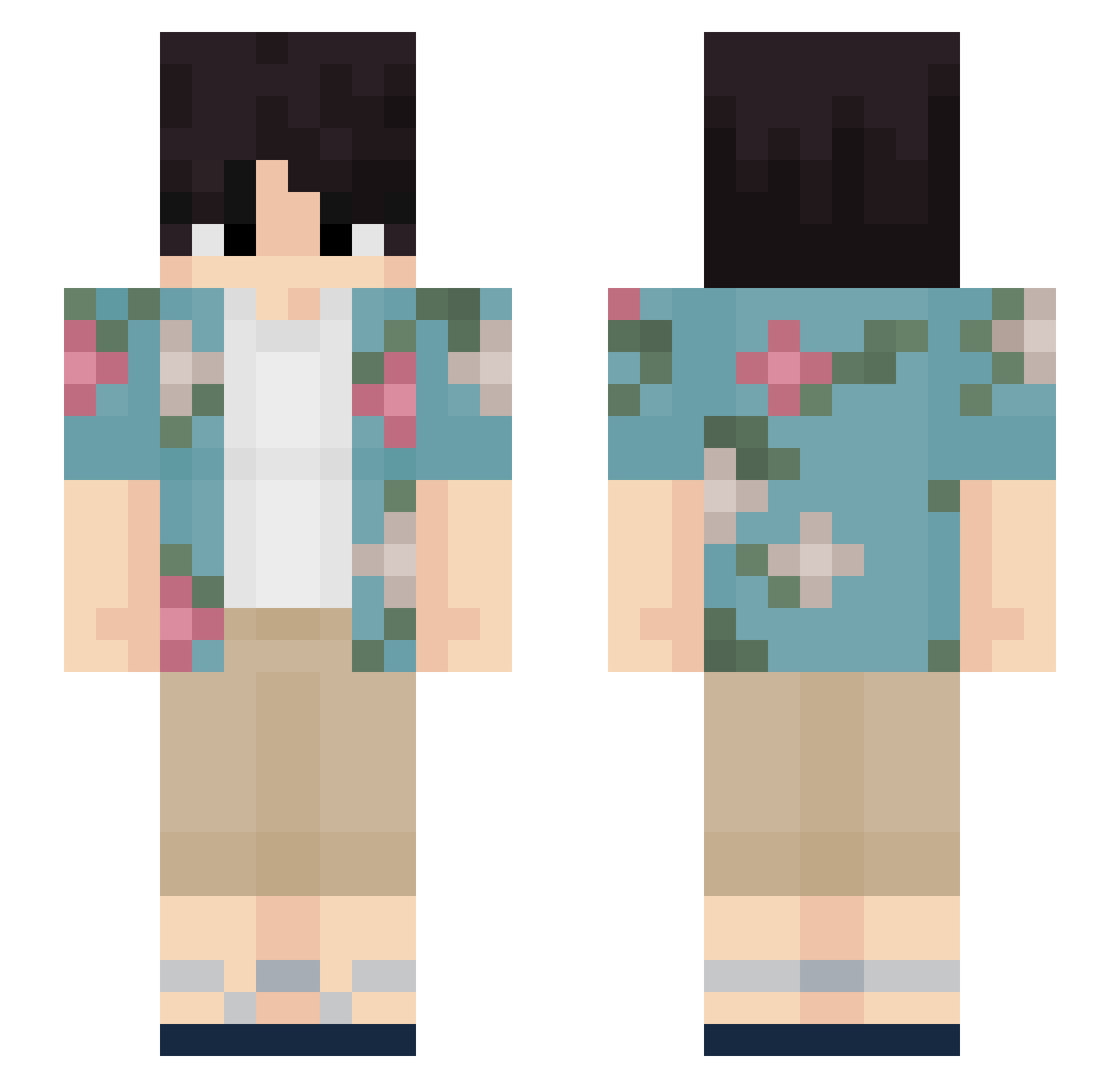 XIAOHE_YT Minecraft skin, front and back view