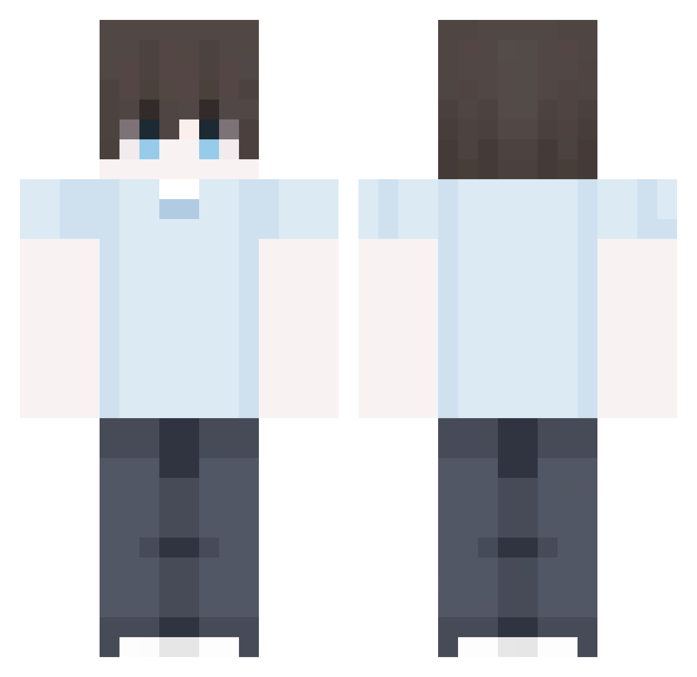 temacha Minecraft skin, front and back view