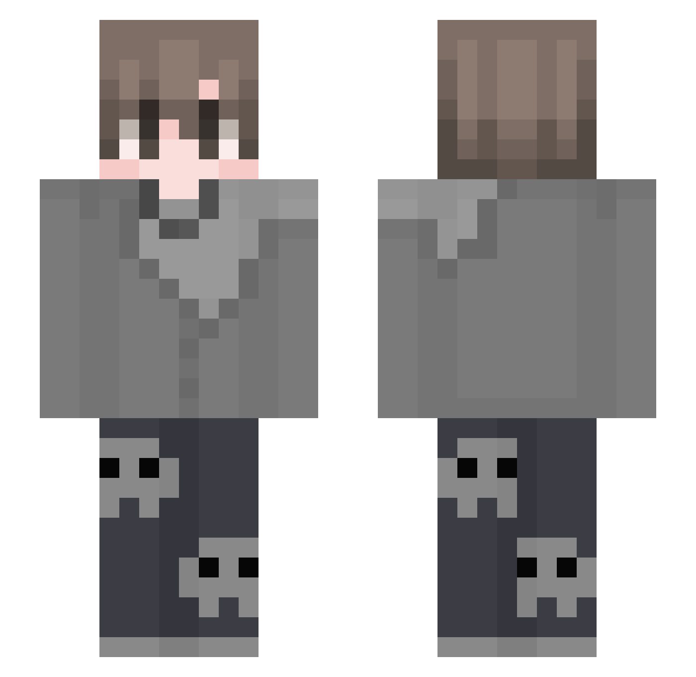 teckybot Minecraft skin, front and back view