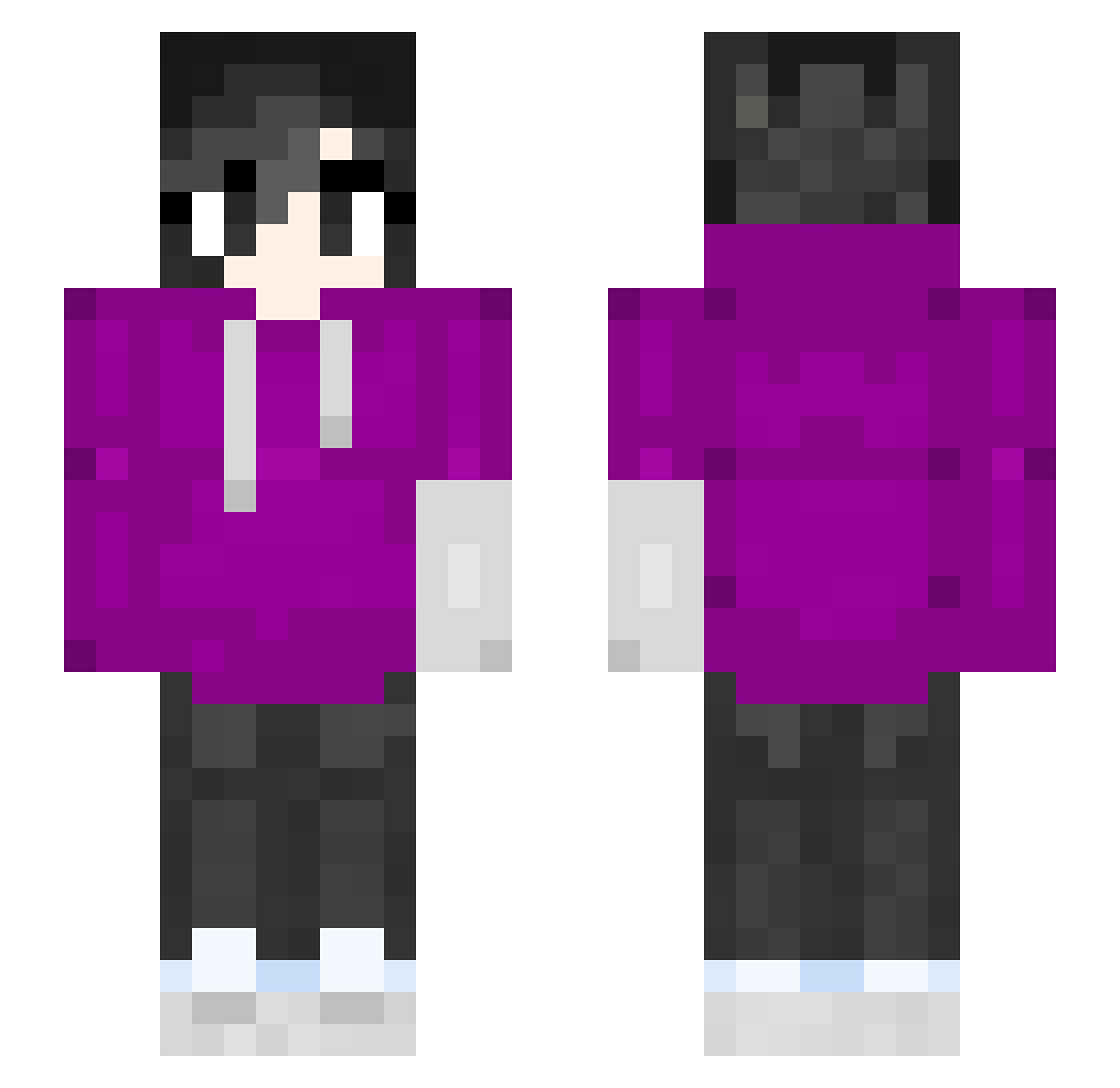 Luhsy123 Minecraft skin, front and back view
