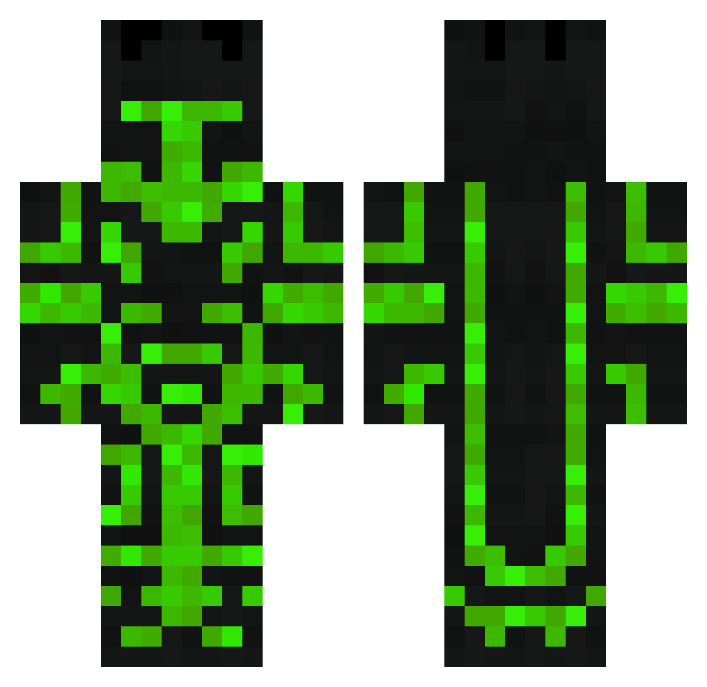 WinchesterCrow Minecraft skin, front and back view