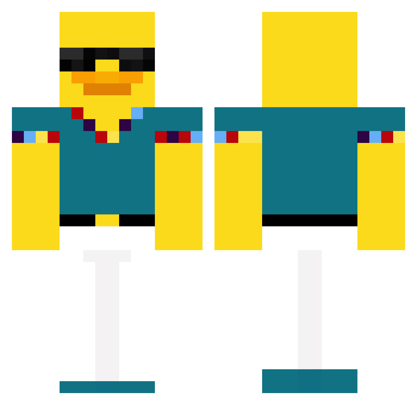 Dude31 Minecraft skin, front and back view