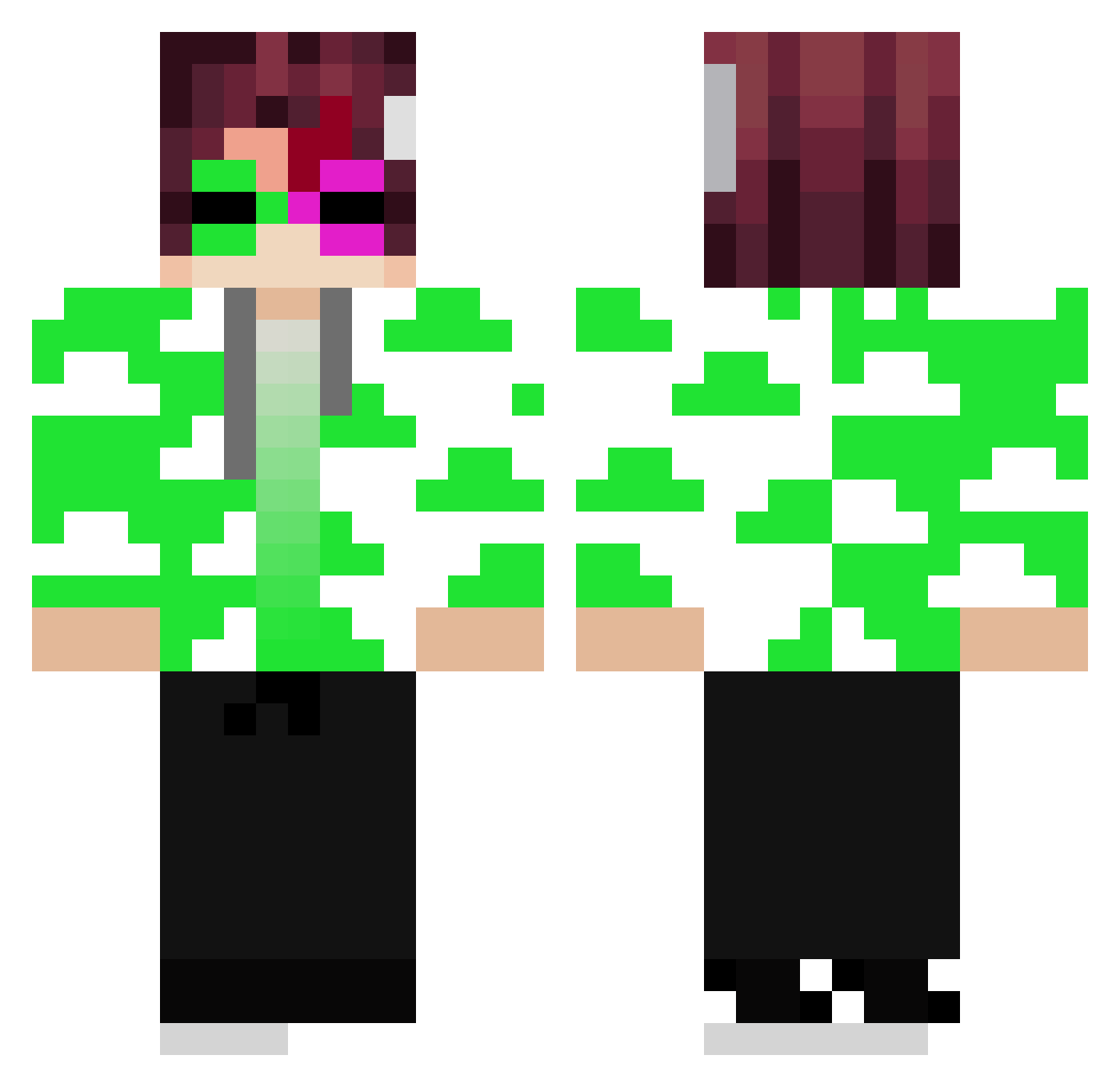 Santi_XDW Minecraft skin, front and back view