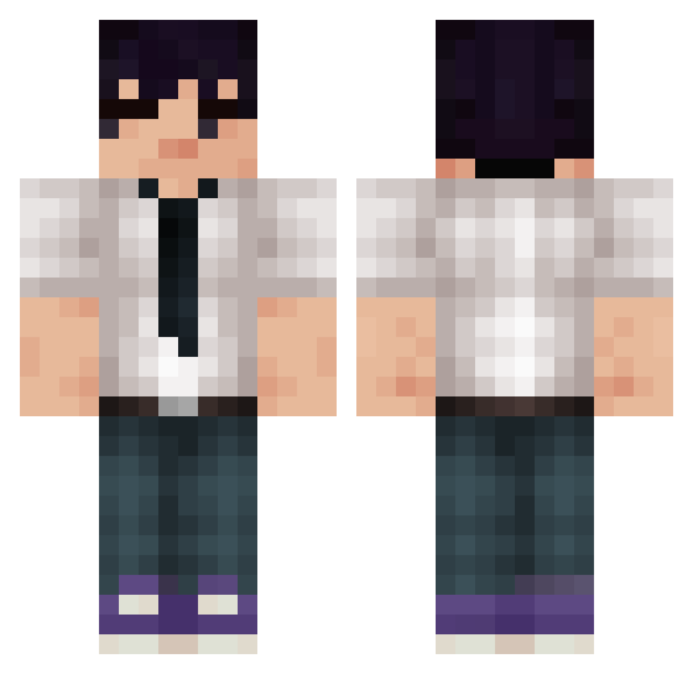 CaviGoob Minecraft skin, front and back view