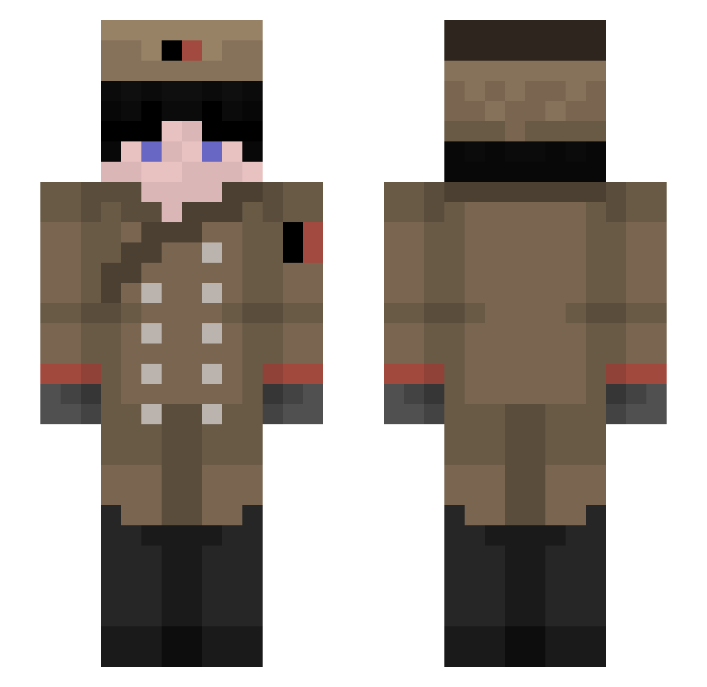 EzRove Minecraft skin, front and back view
