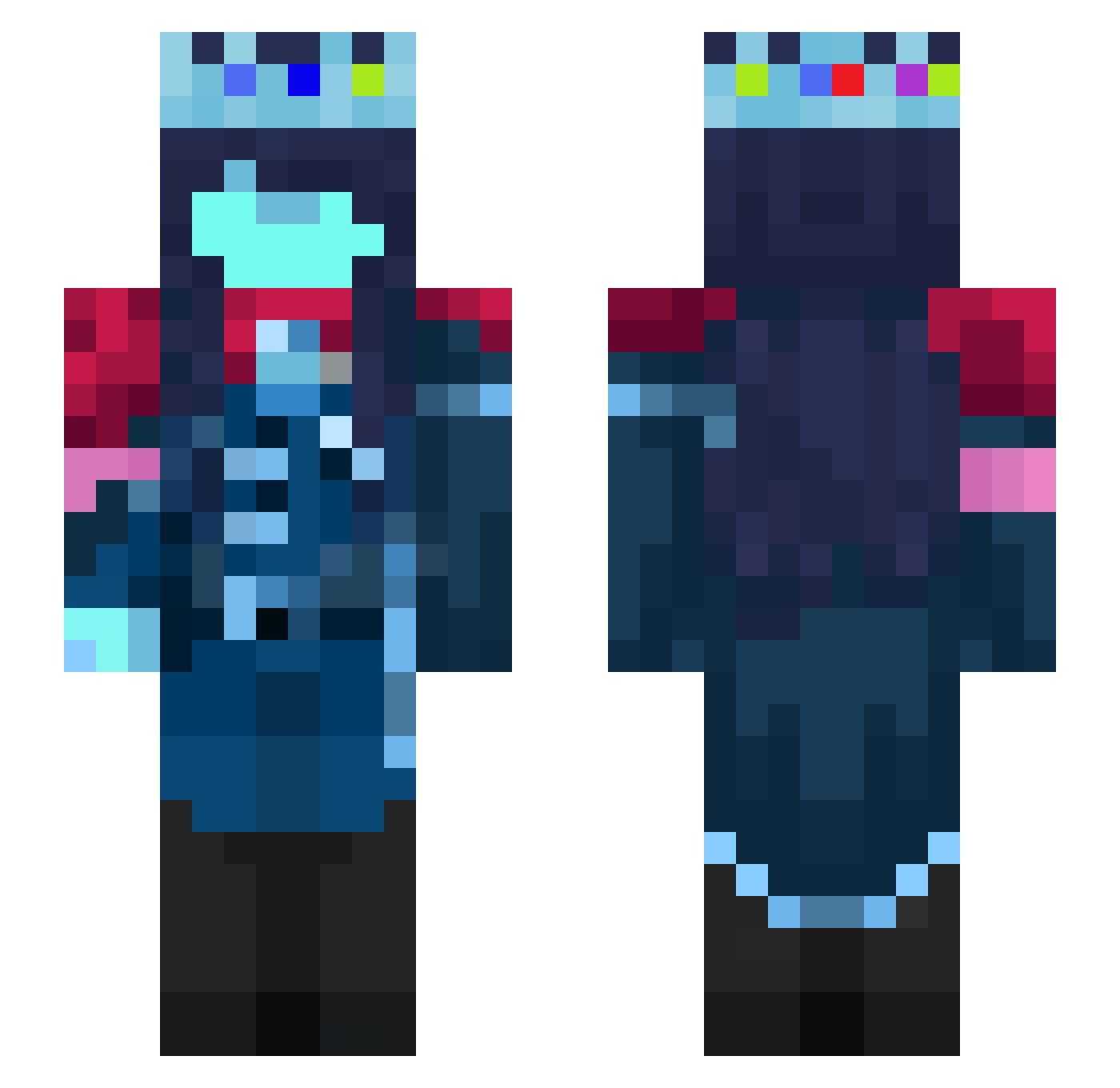 HollowCup Minecraft skin, front and back view