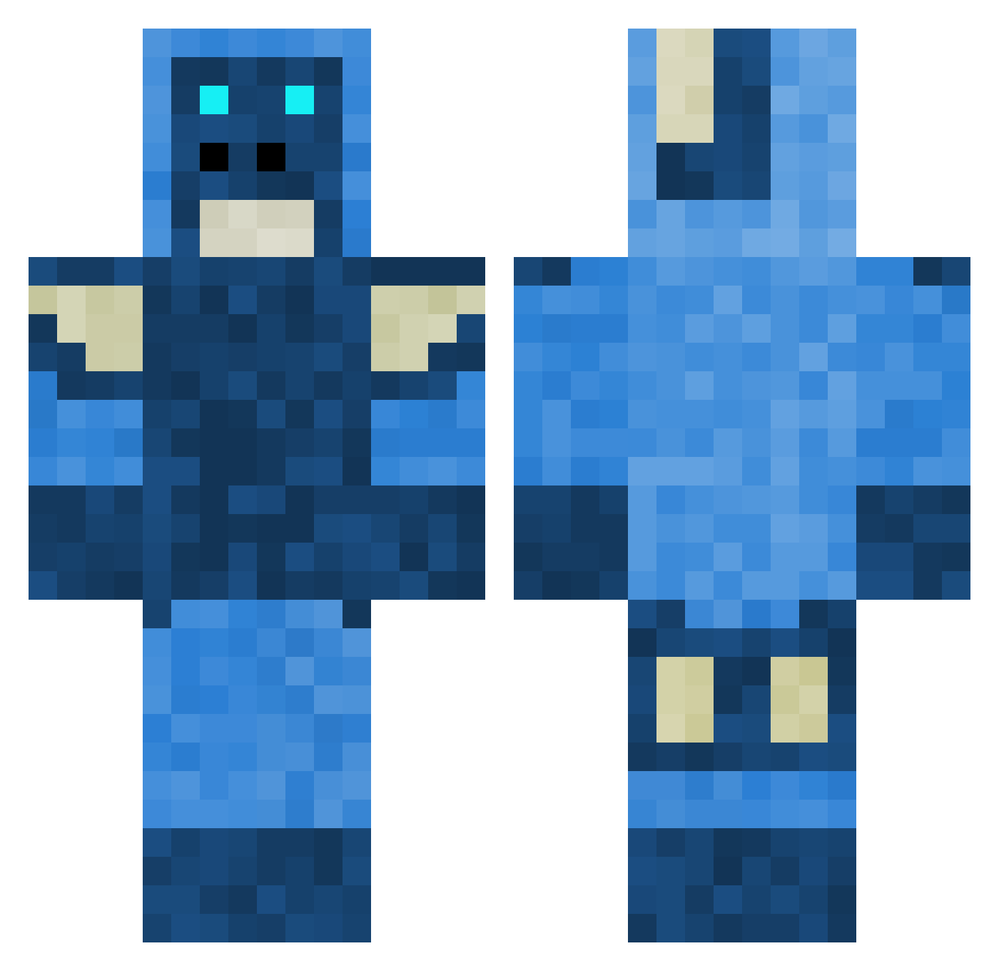 Macramix Minecraft skin, front and back view