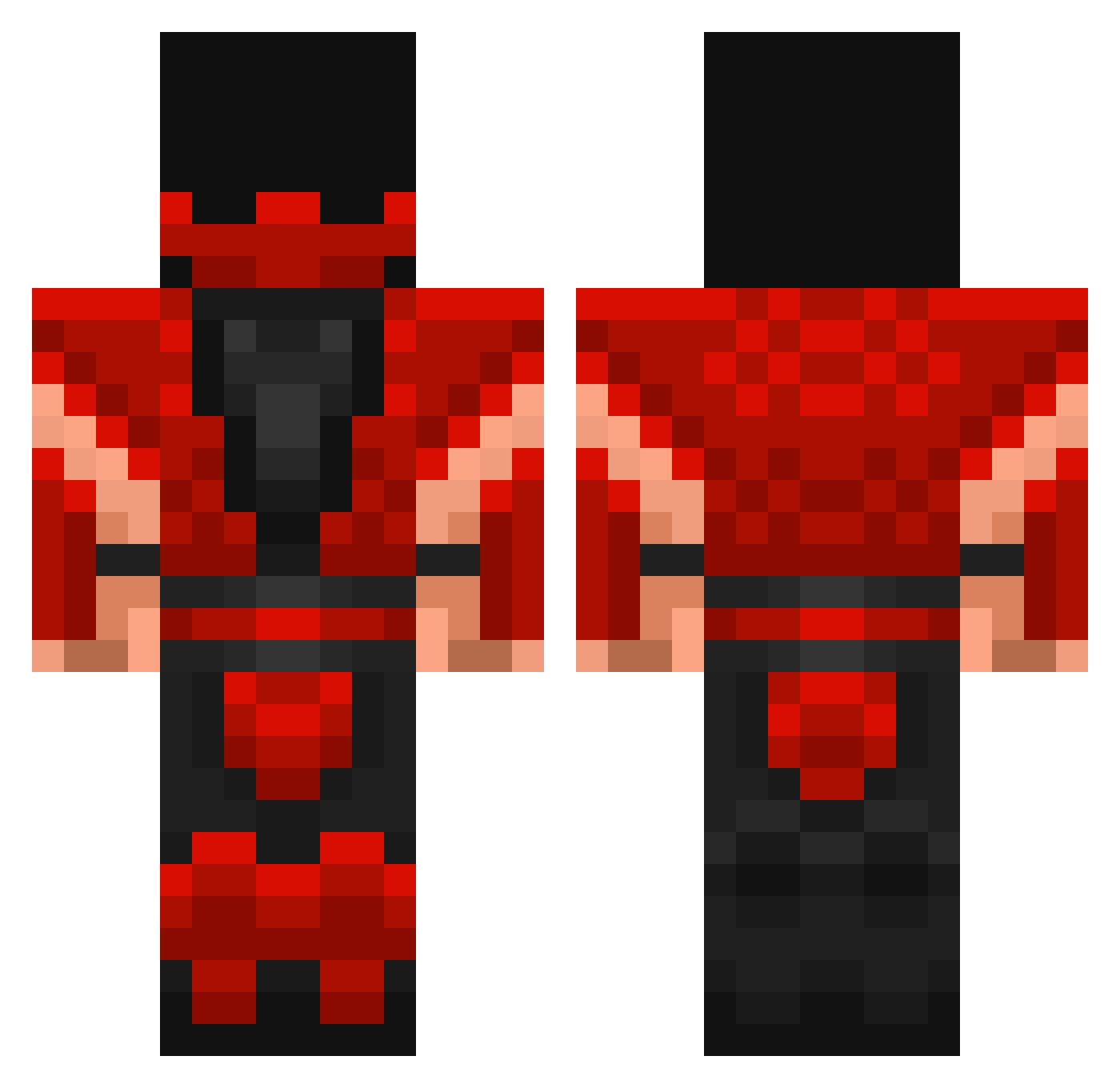 Methoxide Minecraft skin, front and back view