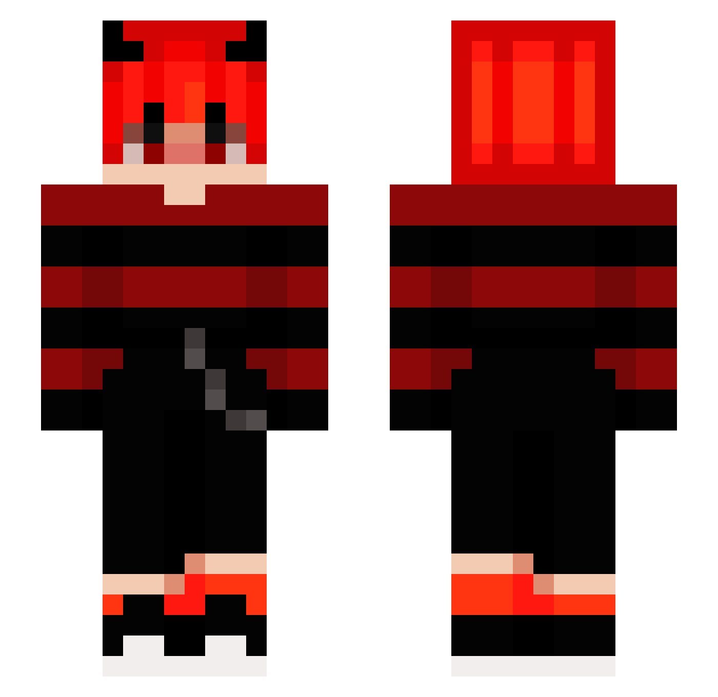 AkkaStyle Minecraft skin, front and back view