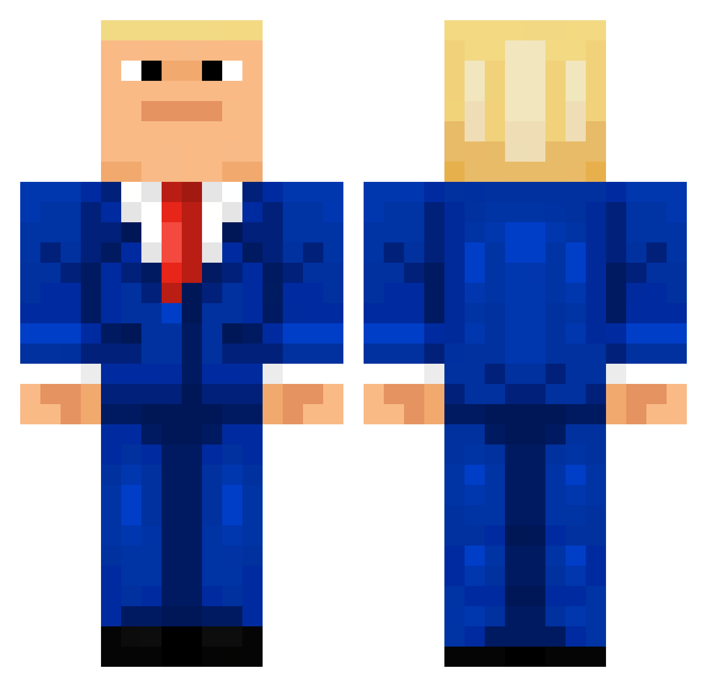 Wetekin Minecraft skin, front and back view