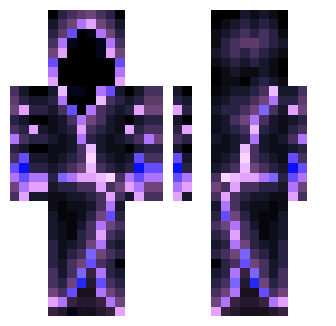 Mientus_11 Minecraft skin, front and back view