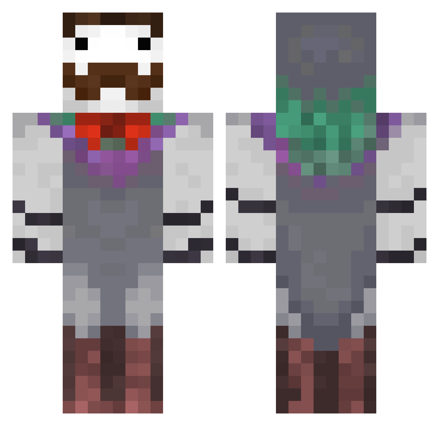 ReadySalted Minecraft skin, front and back view