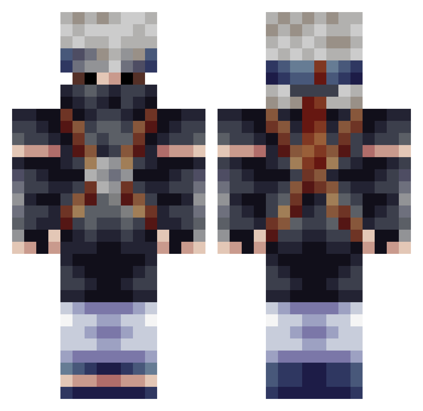 xXTheRealNoCo123 Minecraft skin, front and back view
