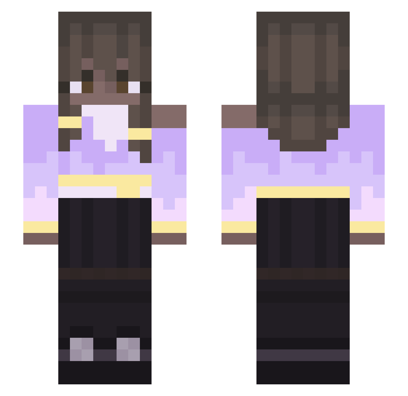 spinnyzhypr Minecraft skin, front and back view