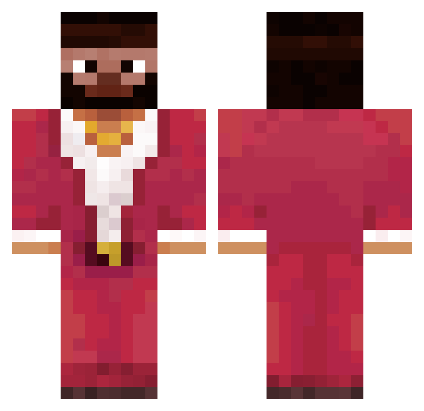 Campbell_Duo Minecraft skin, front and back view