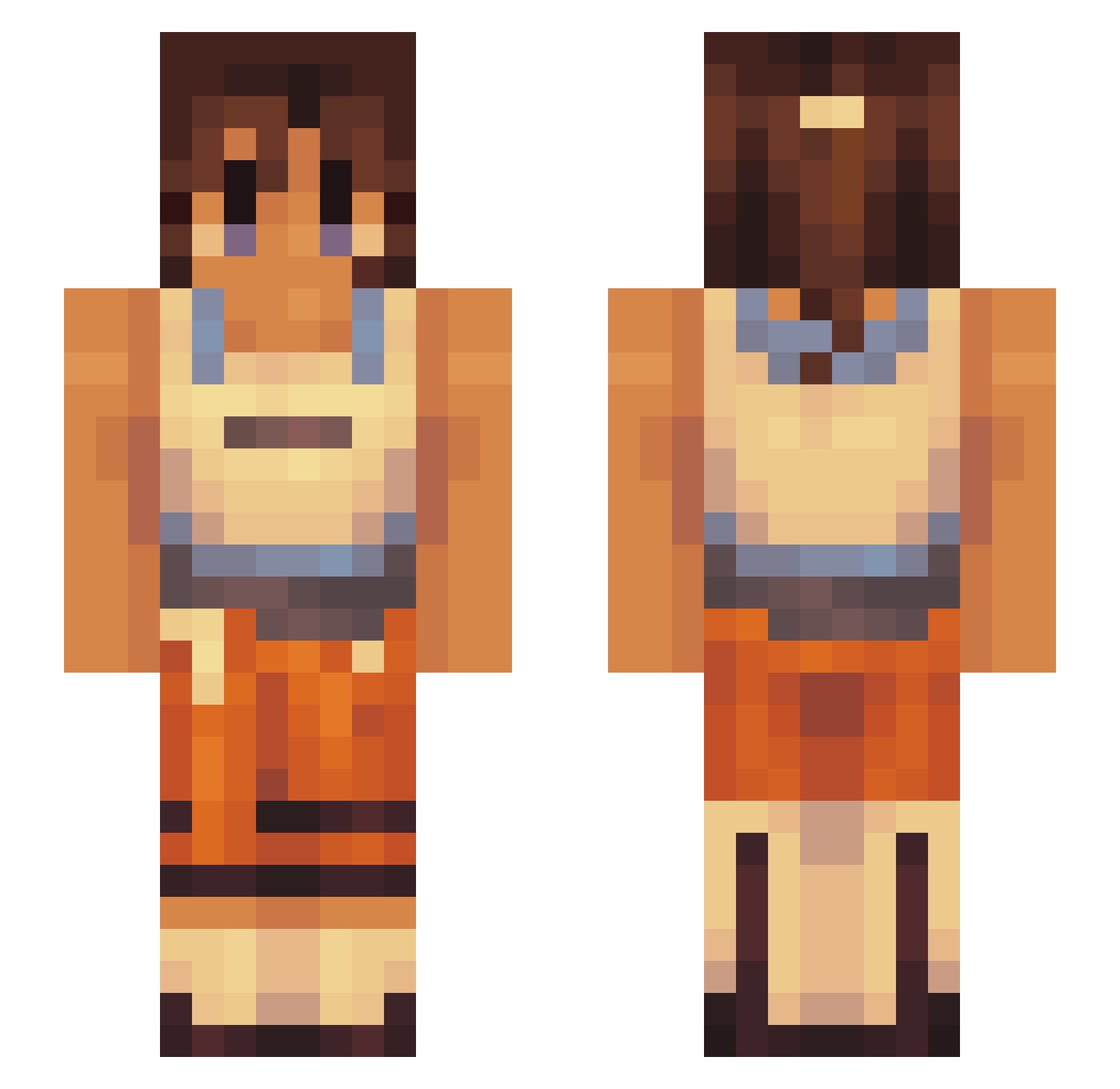 moss_mom Minecraft skin, front and back view