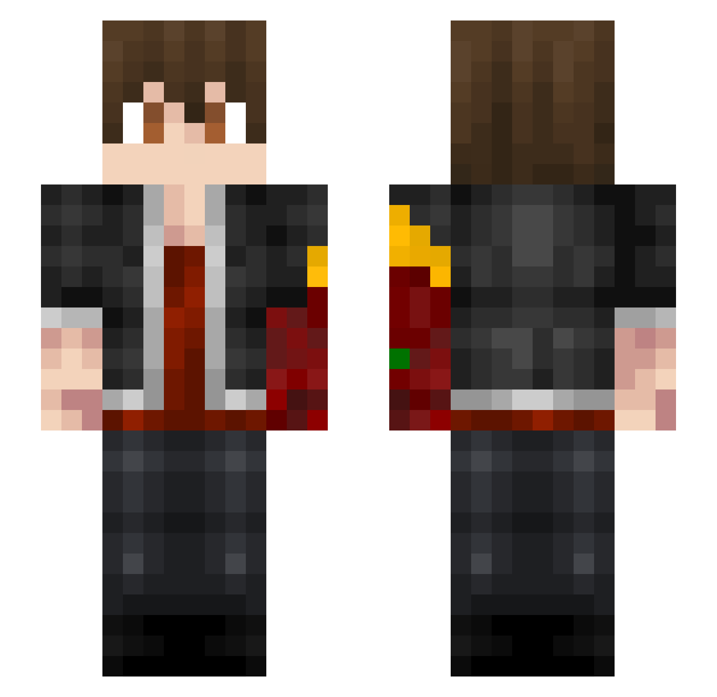 Elygra Minecraft skin, front and back view