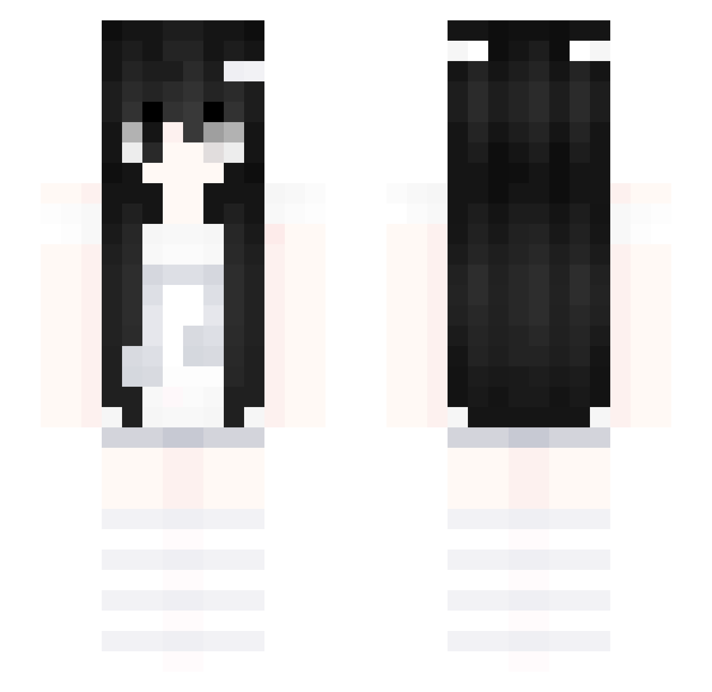 DracEla Minecraft skin, front and back view