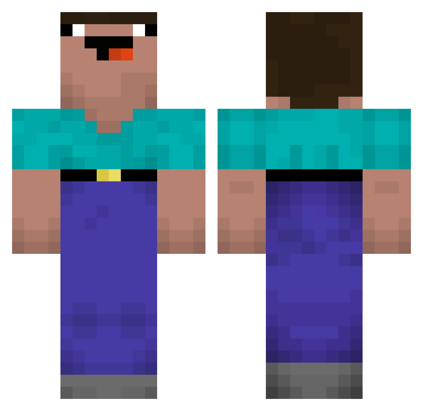 RITEOFARAMESIR Minecraft skin, front and back view