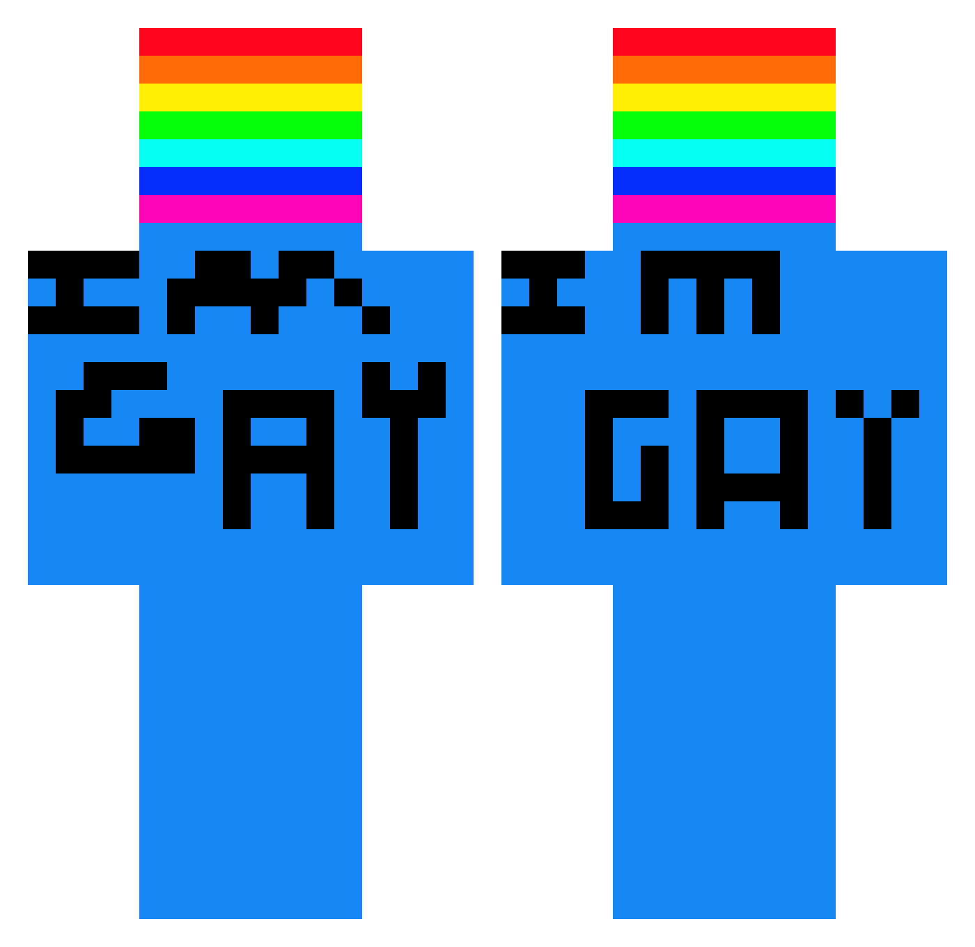 overbar Minecraft skin, front and back view