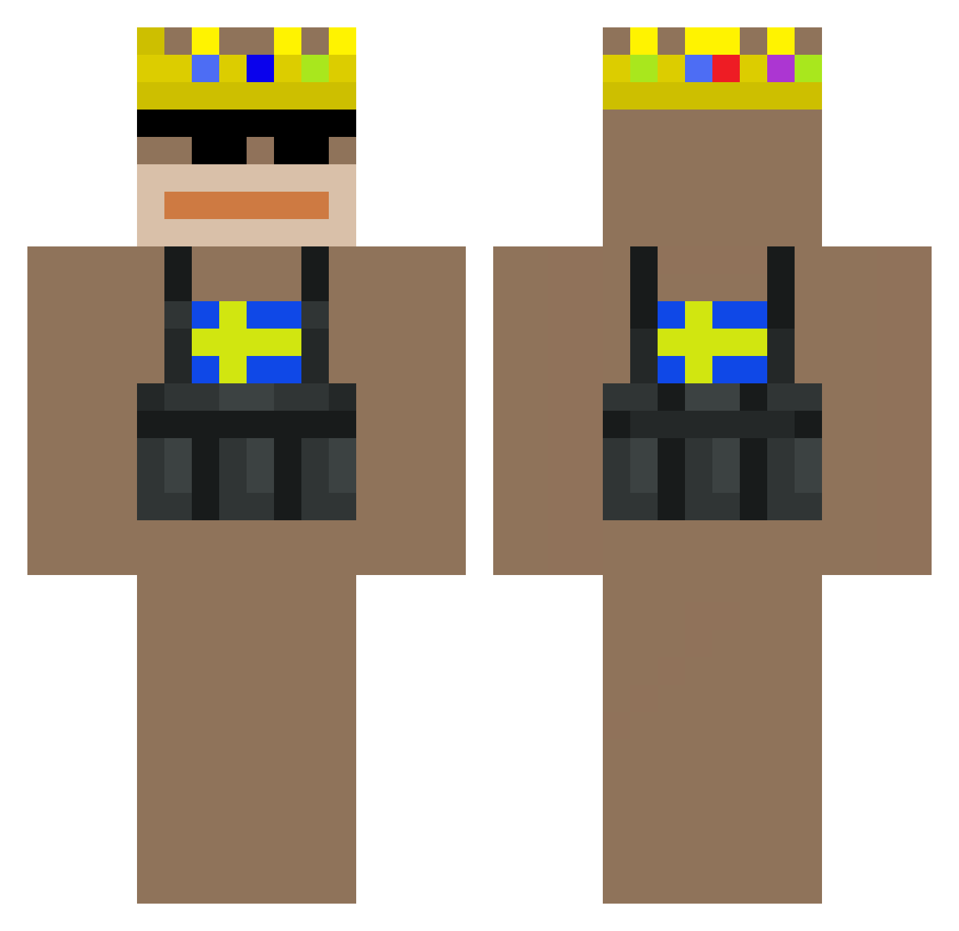 Casyfi Minecraft skin, front and back view