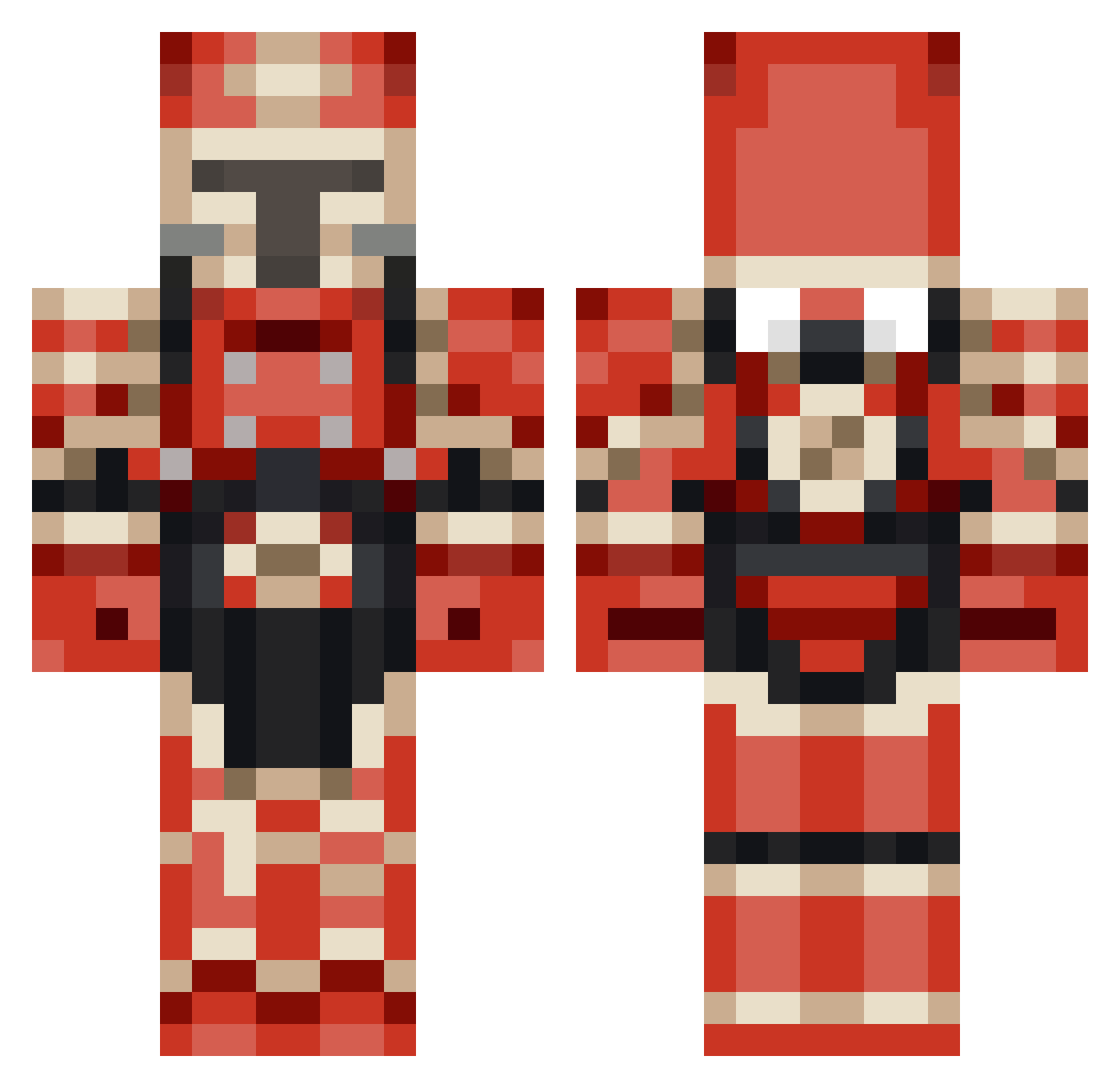 Notsowxles Minecraft skin, front and back view