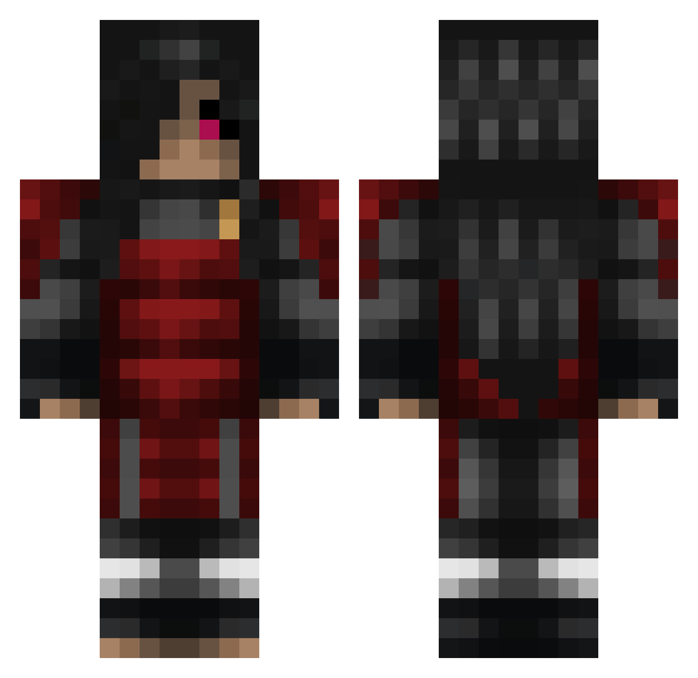 XOpJordan Minecraft skin, front and back view