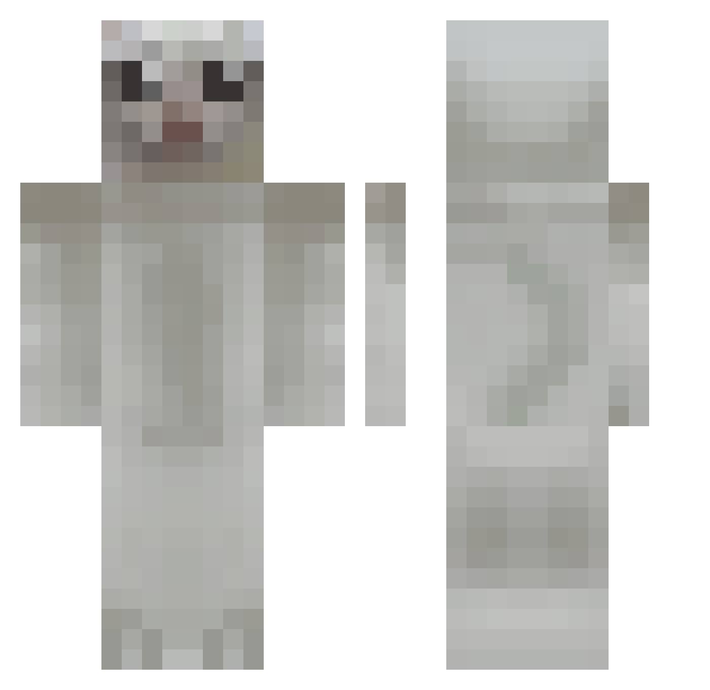 SusChungus Minecraft skin, front and back view