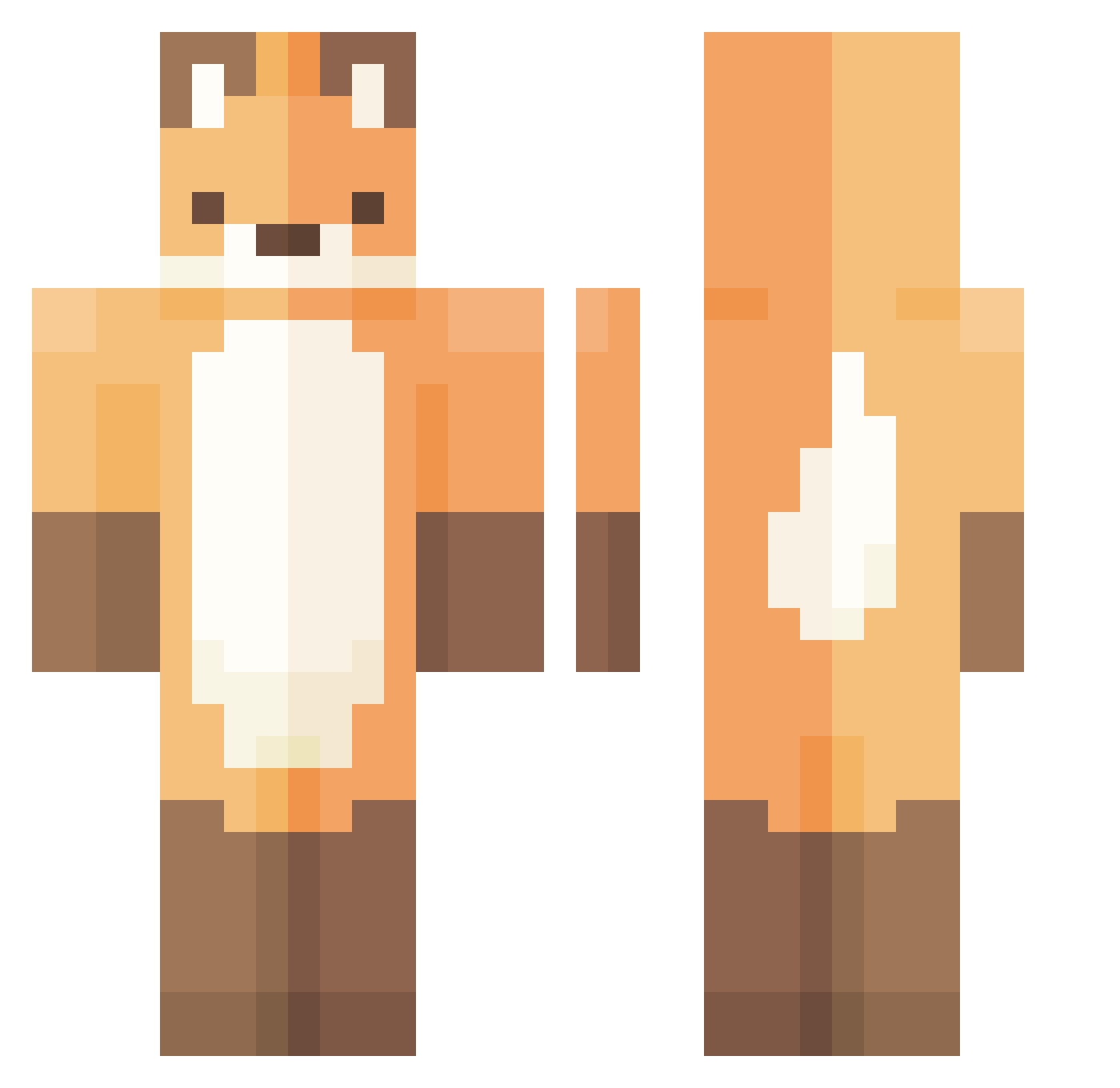 Renard1911 Minecraft skin, front and back view
