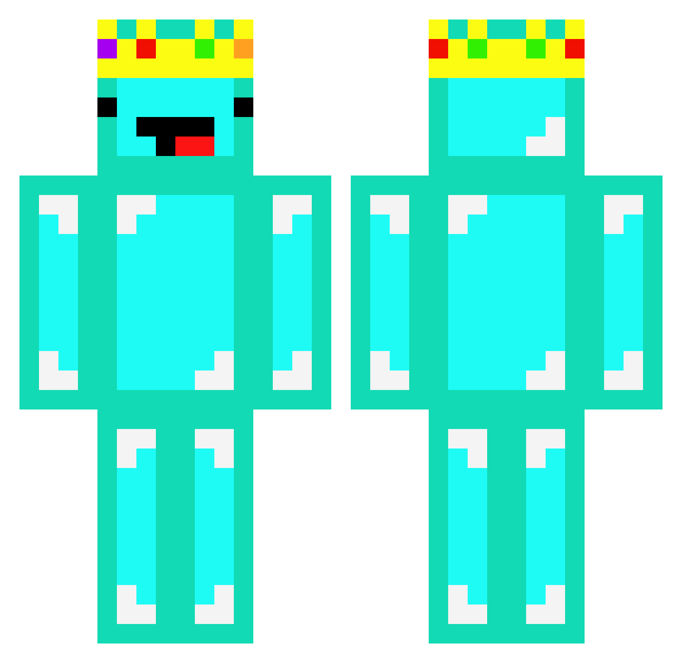 itzVirtal Minecraft skin, front and back view