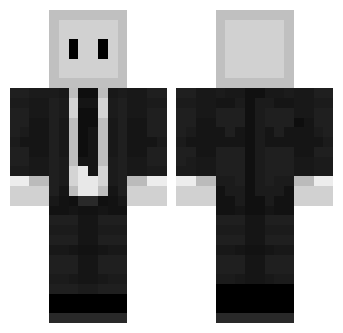 DekFlay Minecraft skin, front and back view