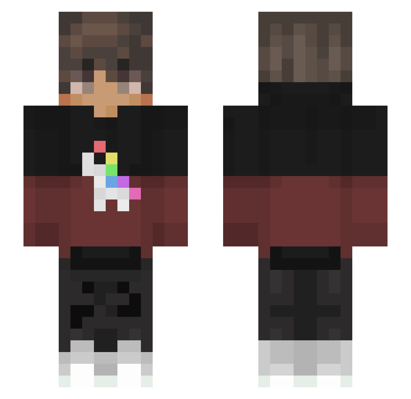 Tulben Minecraft skin, front and back view