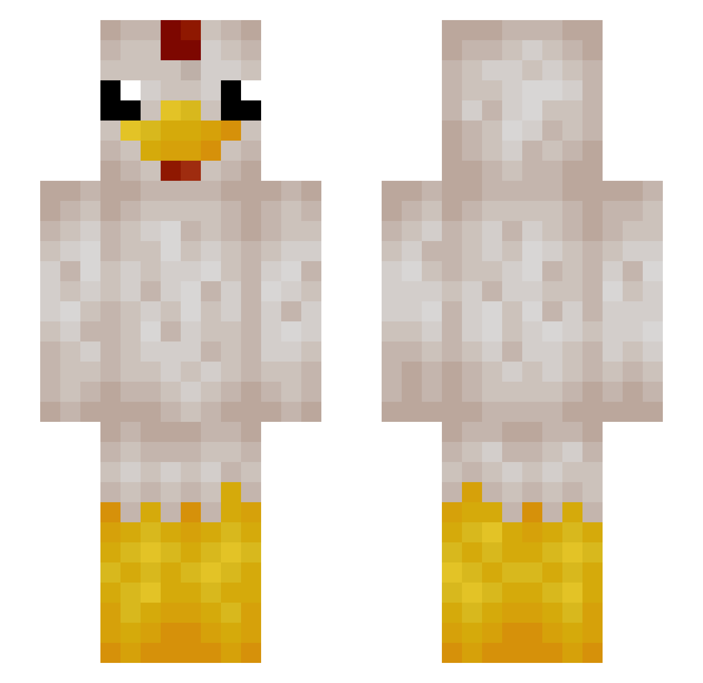 MonsterCookieZA Minecraft skin, front and back view