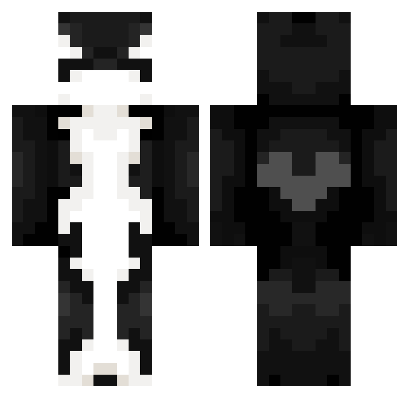 DoughGod Minecraft skin, front and back view