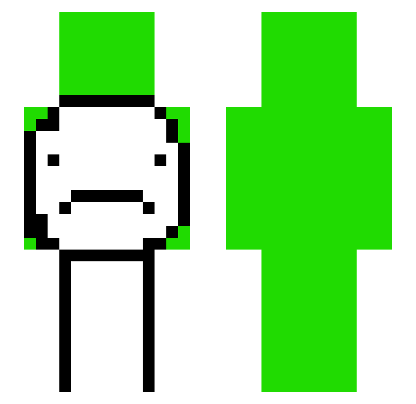 Blockhead7762 Minecraft skin, front and back view